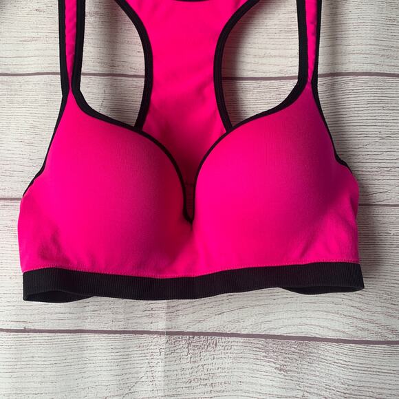 Retro Urbanology Pink and Black Sports Bra Underwire Racerback Size 36/38 B/C - Picture 3 of 15